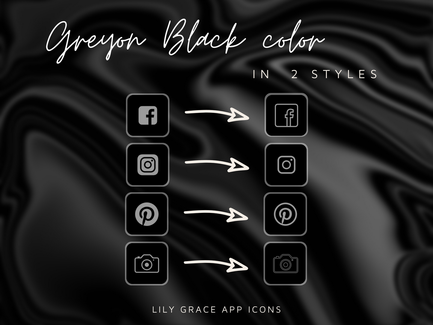 4,000+ Graphite Black App Icons