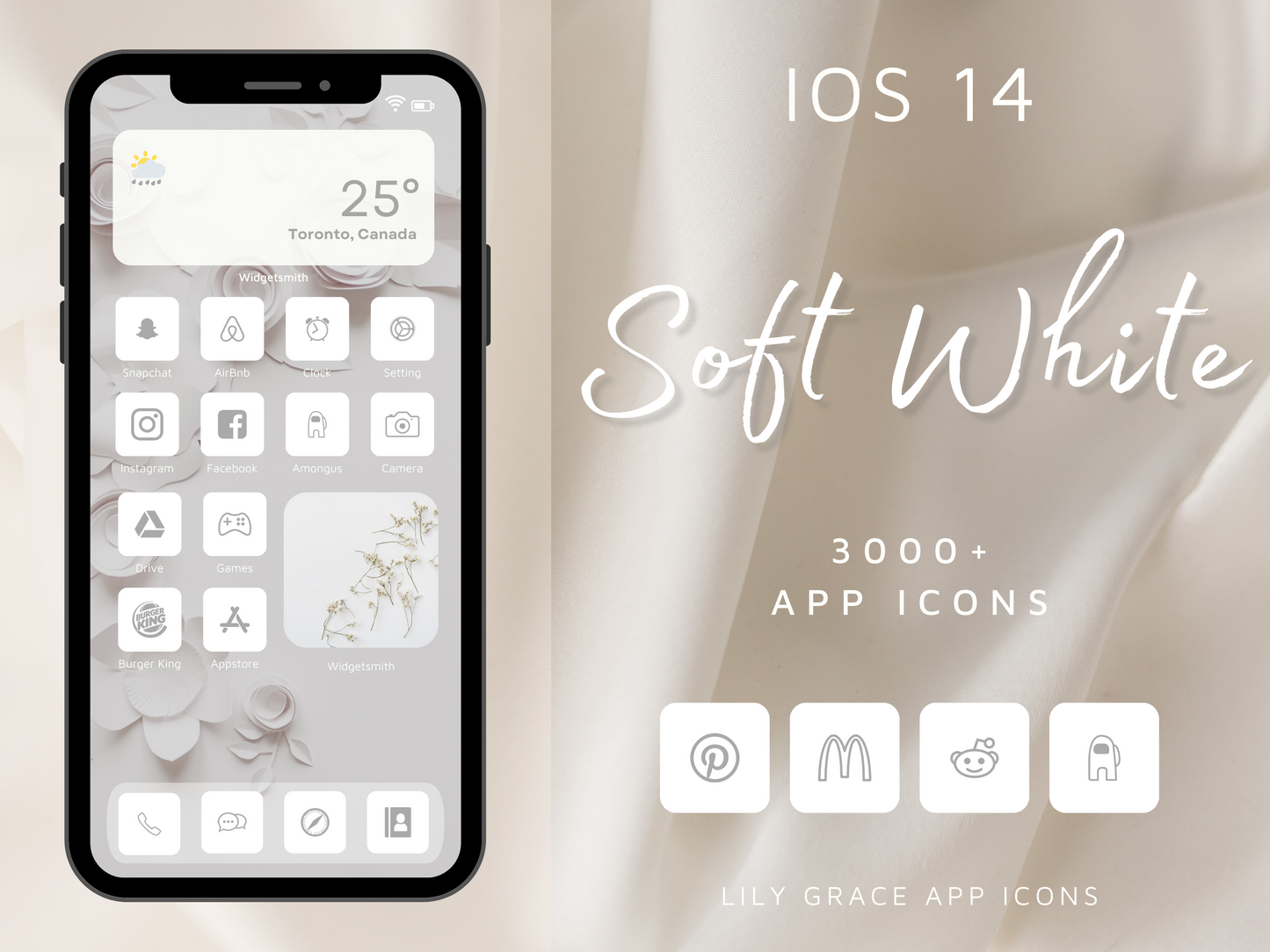 3,000+ Soft White App Icons