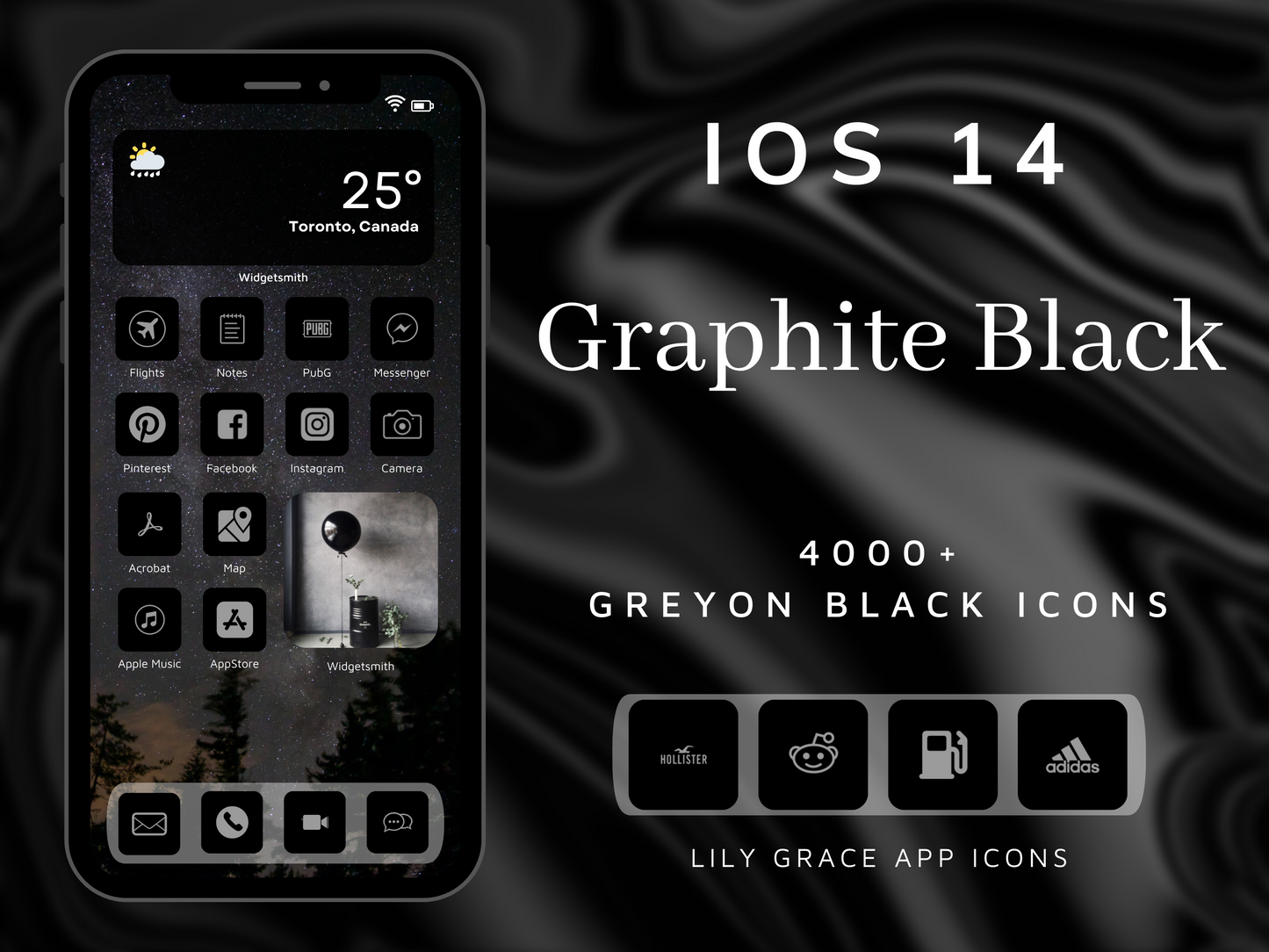 4,000+ Graphite Black App Icons