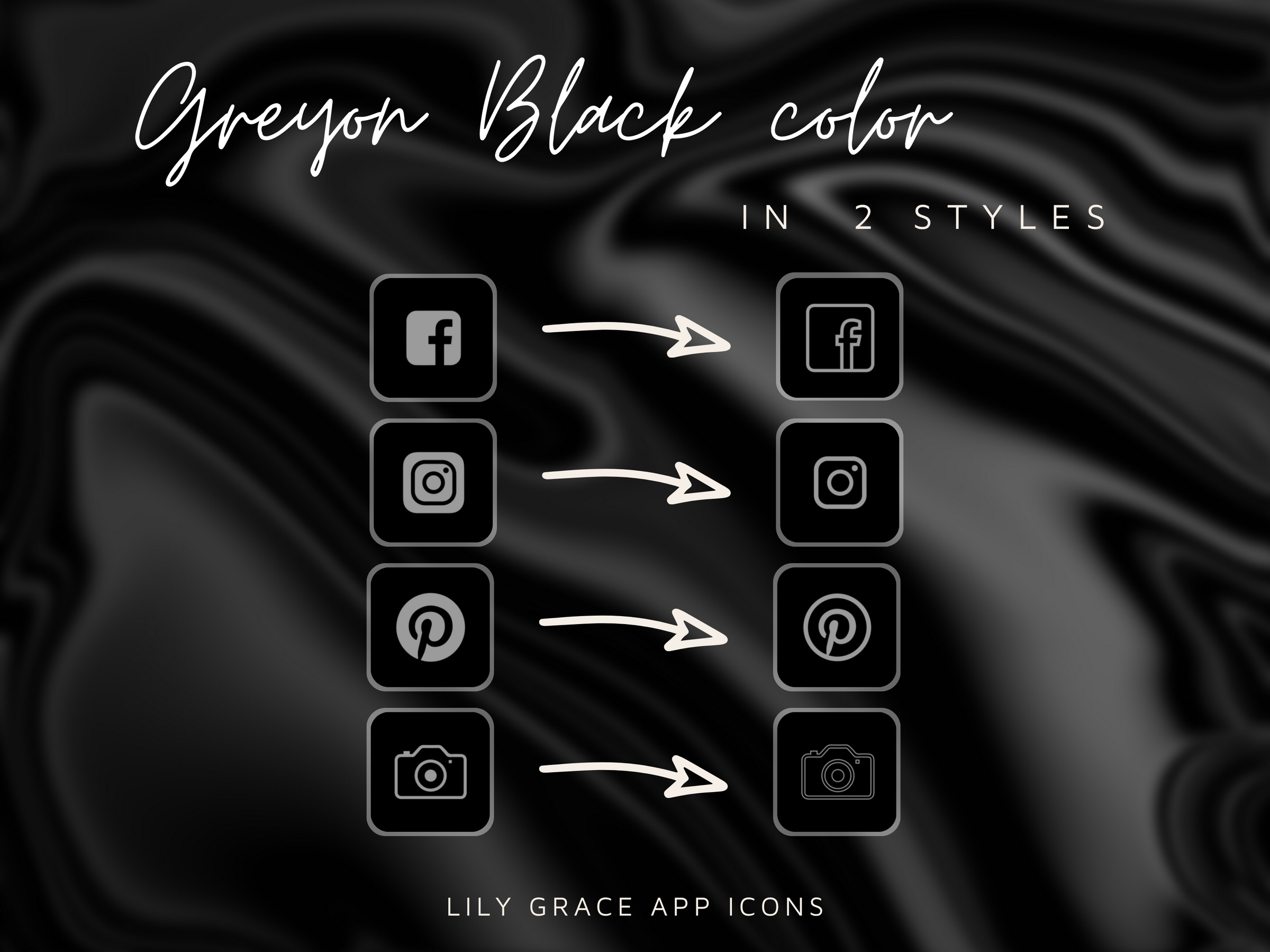 4,000+ Graphite Black App Icons