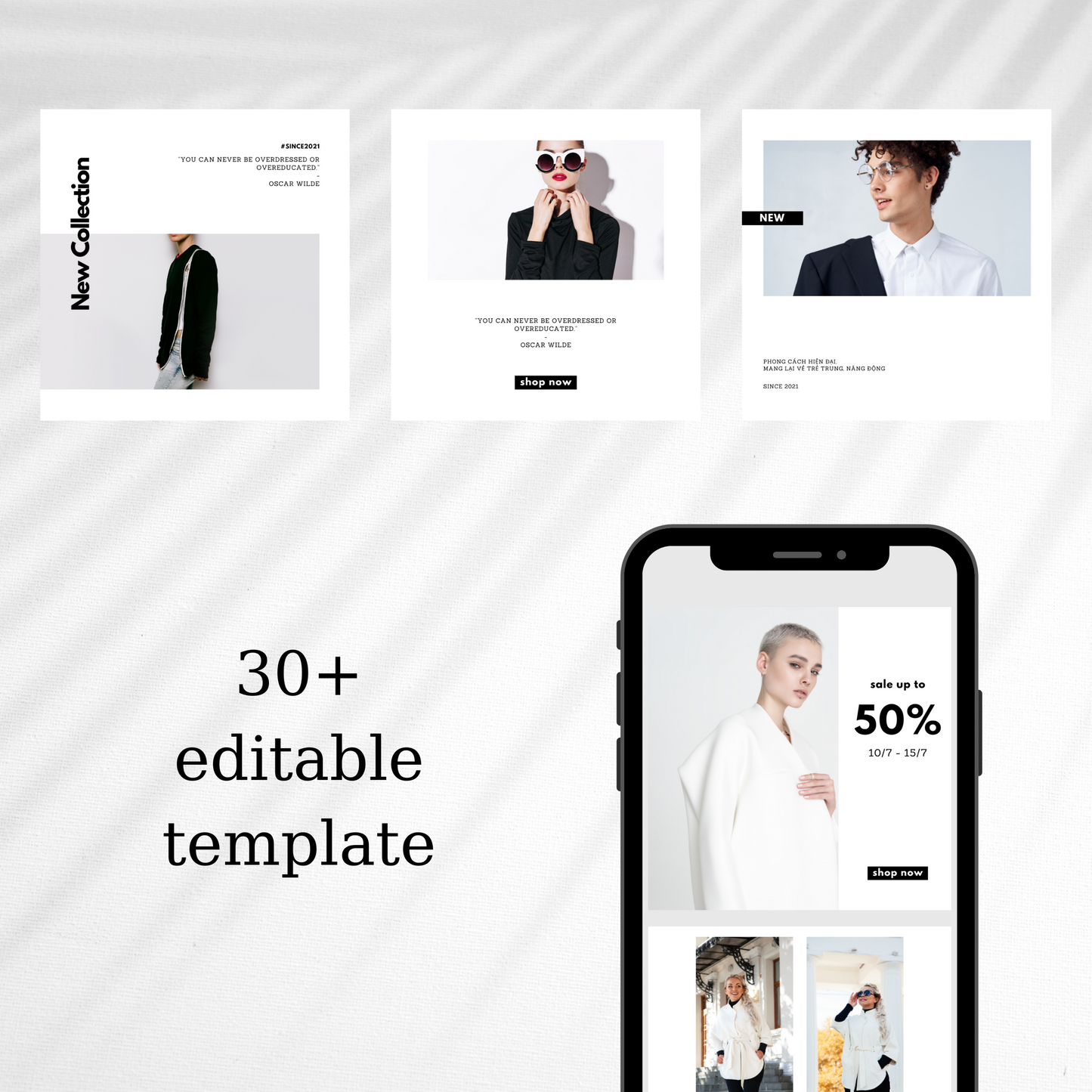 30+ Modern White Instagram Post Templates