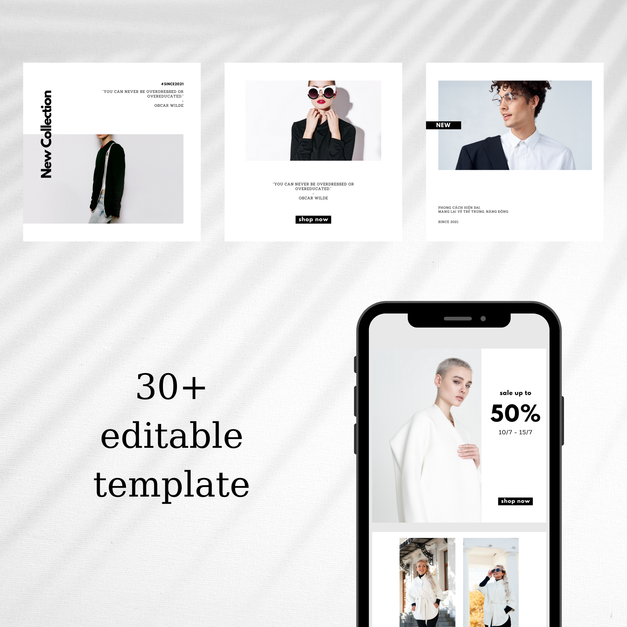 30+ Modern White Instagram Post Templates