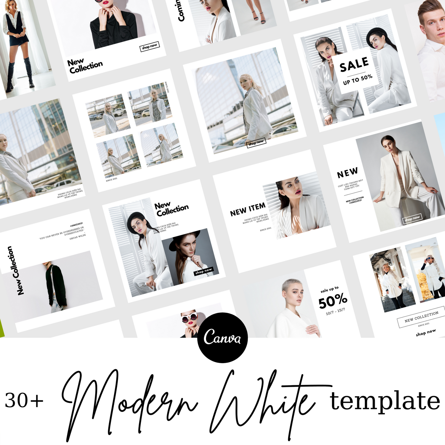 30+ Modern White Instagram Post Templates